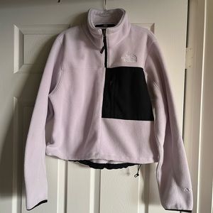 NORTH FACE Lilac crop fleece quarter zip jacket